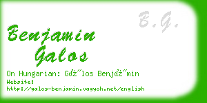 benjamin galos business card